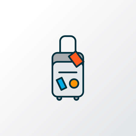 Travel bag icon colored line symbol. Premium quality isolated baggage element in trendy style.のイラスト素材