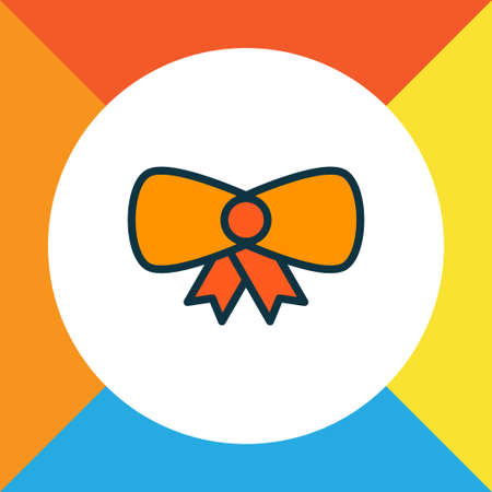 Bow icon colored line symbol. Premium quality isolated festive ribbon element in trendy style.のイラスト素材