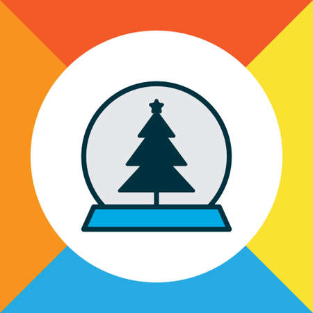 Christmas toy icon colored line symbol. Premium quality isolated snow globe element in trendy style.のイラスト素材