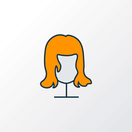 Wig icon colored line symbol. Premium quality isolated hairstyle element in trendy style.のイラスト素材