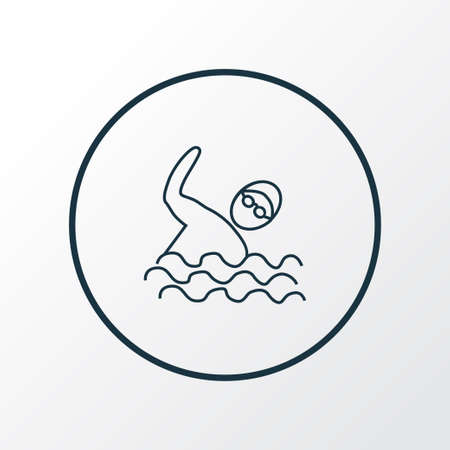Swimming icon line symbol. Premium quality isolated swimmer element in trendy style.のイラスト素材