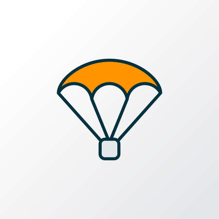 Parachute icon colored line symbol. Premium quality isolated skydive element in trendy style.の写真素材