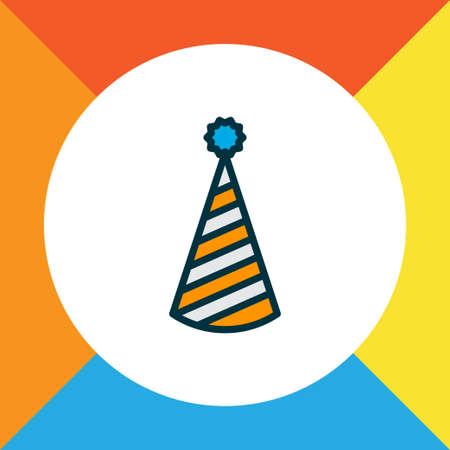 Party hat icon colored line symbol. Premium quality isolated cap element in trendy style.の写真素材