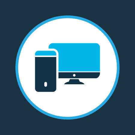 Computer icon colored symbol. Premium quality isolated workstation element in trendy style.のイラスト素材