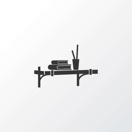 Wall shelf icon symbol. Premium quality isolated bookshelf element in trendy style.のイラスト素材