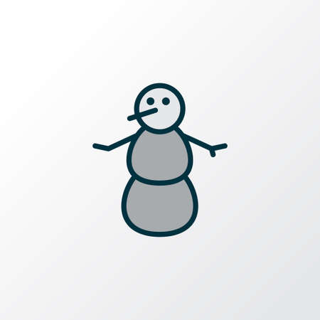 Snowman icon colored line symbol. Premium quality isolated christmas element in trendy style.のイラスト素材
