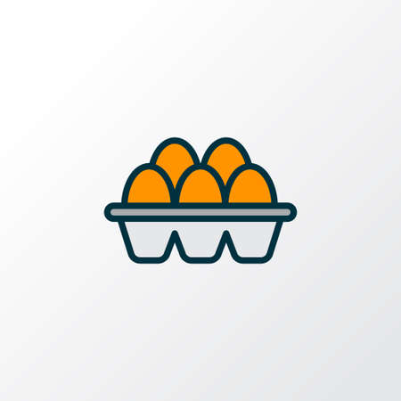 Eggs icon colored line symbol. Premium quality isolated easter element in trendy style.の写真素材
