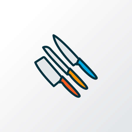 Knife set icon colored line symbol. Premium quality isolated sharp element in trendy style.の写真素材