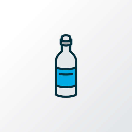 Wine bottle icon colored line symbol. Premium quality isolated alcohol element in trendy style.のイラスト素材