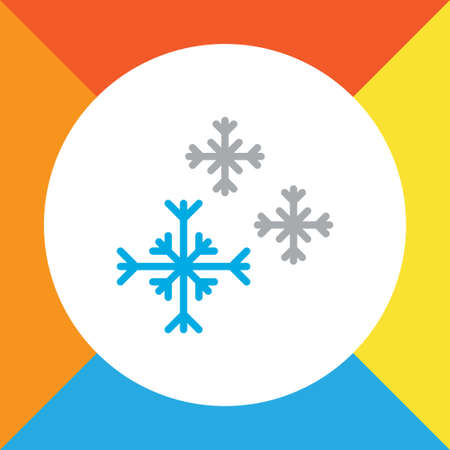 Snowflakes icon colored line symbol. Premium quality isolated snow crystal element in trendy style.のイラスト素材