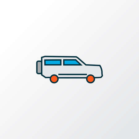 Suv icon colored line symbol. Premium quality isolated jeep element in trendy style.の写真素材
