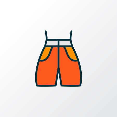 High waist shorts icon colored line symbol. Premium quality isolated beachwear element in trendy style.のイラスト素材
