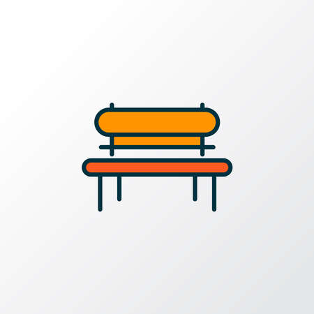 Bench icon colored line symbol. Premium quality isolated park element in trendy style.のイラスト素材