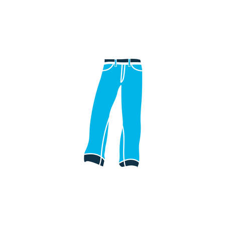 Denim icon colored symbol. Premium quality isolated jeans element in trendy style.のイラスト素材