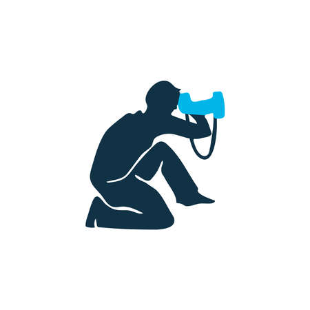 Photograph icon colored symbol. Premium quality isolated photographer element in trendy style.のイラスト素材