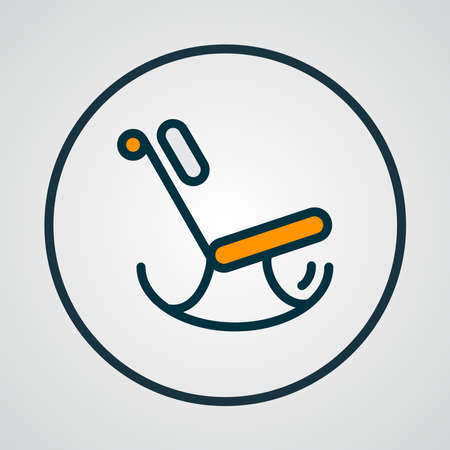 Rocking Chair Icon Colored Line Symbol Premium Quality Isolated Rocking Chair Icon Colored Line Symbol