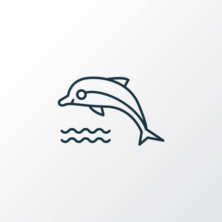 Dolphin icon line symbol. Premium quality isolated fin element in trendy style.のイラスト素材