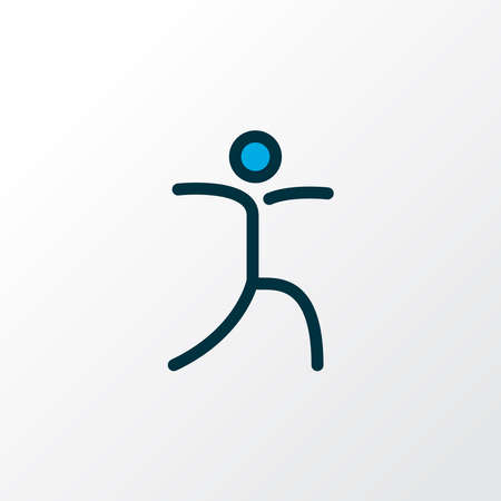 Relaxation icon colored line symbol. Premium quality isolated yoga pose element in trendy style.の写真素材