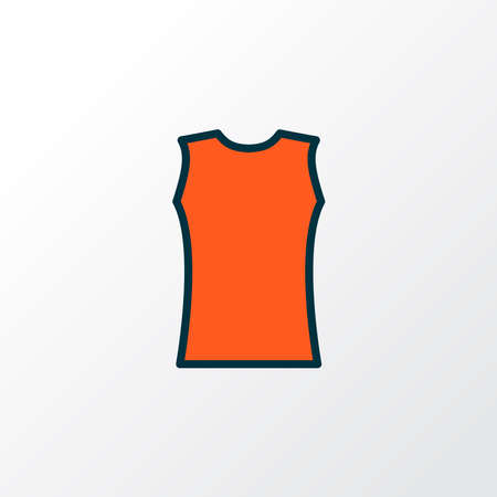 Sleeveless shirt icon colored line symbol. Premium quality isolated clothes element in trendy style.の写真素材