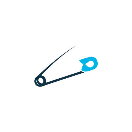 Safety pin icon colored symbol. Premium quality isolated tool element in trendy style.の写真素材