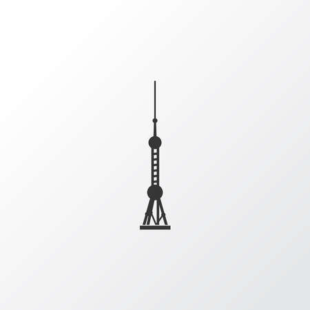 Downtown icon symbol. Premium quality isolated oriental pearl tower element in trendy style.のイラスト素材