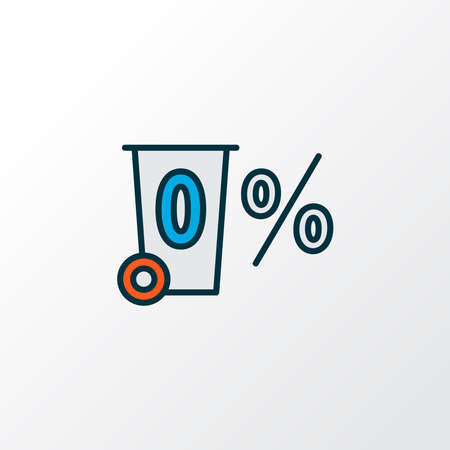 Zero waste icon colored line symbol. Premium quality isolated percent element in trendy style.のイラスト素材