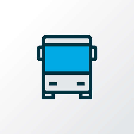 Bus icon colored line symbol. Premium quality isolated autobus element in trendy style.のイラスト素材