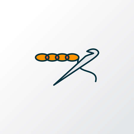 Crochet icon colored line symbol. Premium quality isolated knitting element in trendy style.のイラスト素材