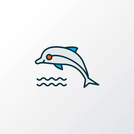 Dolphin icon colored line symbol. Premium quality isolated fin element in trendy style.のイラスト素材