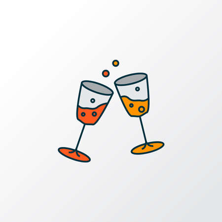 Stemware icon colored line symbol. Premium quality isolated cheers element in trendy style.の写真素材