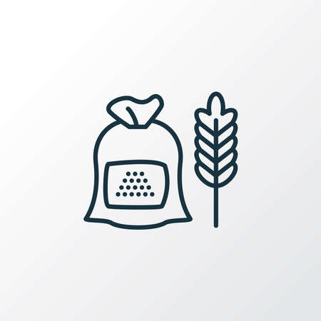 Grain bag icon line symbol. Premium quality isolated wheat sack element in trendy style.のイラスト素材