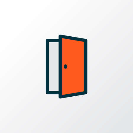 Door icon colored line symbol. Premium quality isolated approach element in trendy style.の写真素材