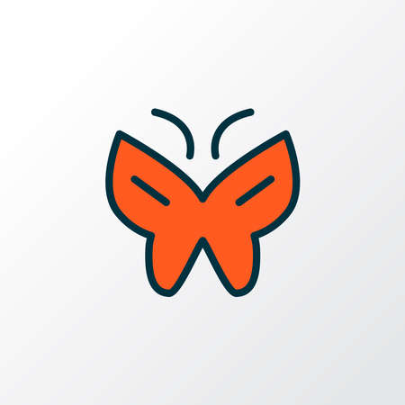 Butterfly icon colored line symbol. Premium quality isolated moth element in trendy style.のイラスト素材