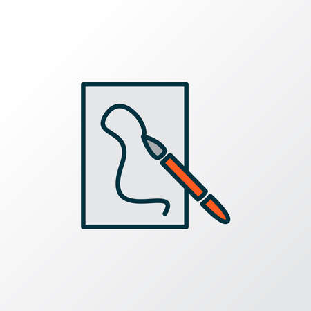 Drawing icon colored line symbol. Premium quality isolated painting element in trendy style.のイラスト素材