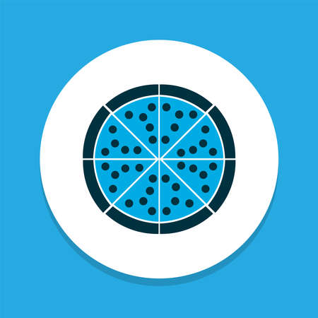Pizza icon colored symbol. Premium quality isolated pepperoni element in trendy style.のイラスト素材