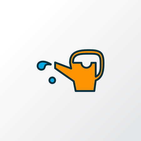 Watering can icon colored line symbol. Premium quality isolated bailer element in trendy style.のイラスト素材