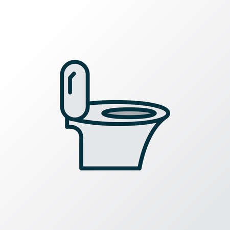 Toilet icon colored line symbol. Premium quality isolated bidet element in trendy style.のイラスト素材