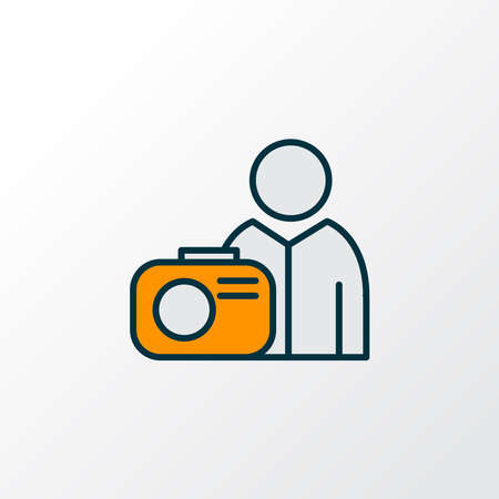 Photograph icon colored line symbol. Premium quality isolated photographer element in trendy style.のイラスト素材