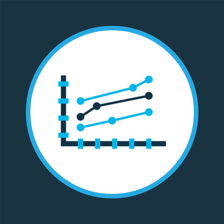 Pointed line chart icon colored symbol. Premium quality isolated increase element in trendy style.の写真素材