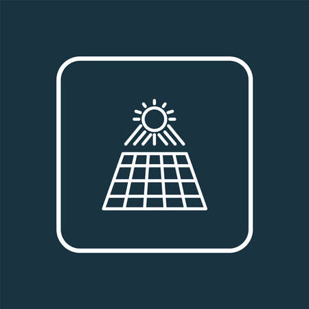 Sun panel icon line symbol. Premium quality isolated solar power element in trendy style.