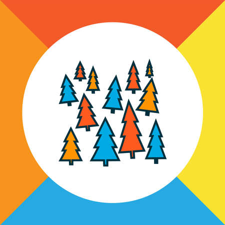 Forest icon colored line symbol. Premium quality isolated tree element in trendy style.の写真素材