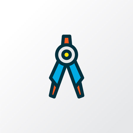 Drawing compass icon colored line symbol. Premium quality isolated divider element in trendy style.のイラスト素材