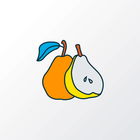 Pear icon colored line symbol. Premium quality isolated duchess element in trendy style.のイラスト素材