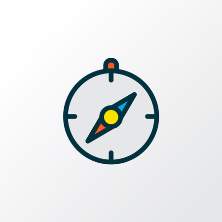 Compass icon colored line symbol. Premium quality isolated navigation element in trendy style.の写真素材