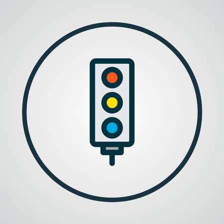 Traffic light icon colored line symbol Premium quality isolated stoplight element in trendy style の素材 FY310170756111
