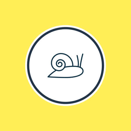 Vector illustration of snail icon line. Beautiful animals element also can be used as slug icon element.のイラスト素材
