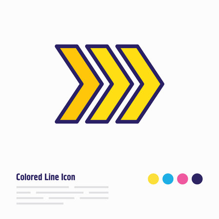 Vector illustration of arrow icon colored line. Beautiful navigation element also can be used as pointer icon element.のイラスト素材
