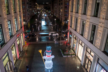 Berlin, Germany - December 11, 2018: Mall of Berlin illuminated and decorated for holidays.のeditorial素材