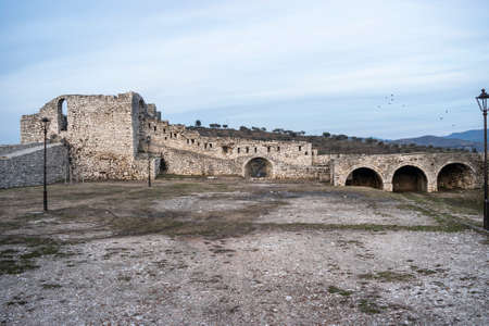 View of the old town of Berat, Albaniaの写真素材