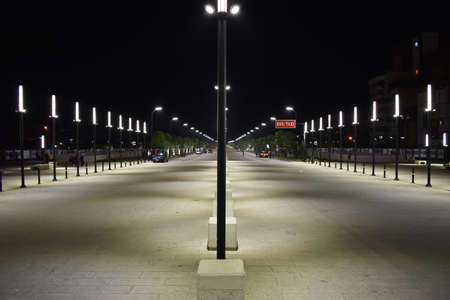 October 2018 - Tirana, Albania. The newly built "New Boulevard of Tirana" near the train station opened for public.のeditorial素材